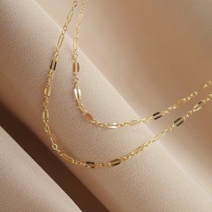 Double Strand Necklace  Gold Filled Delicate Layered Necklace